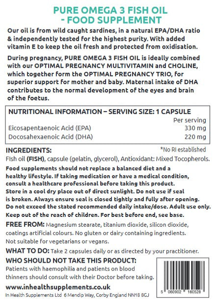 Pure Omega 3 Fish Oil (60 capsules)